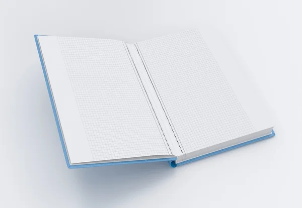 Vintage notebook aberto em branco isolado no branco — Fotografia de Stock