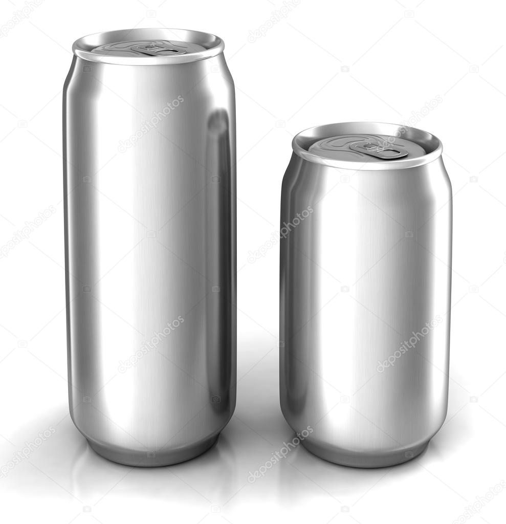 Two aluminum cans