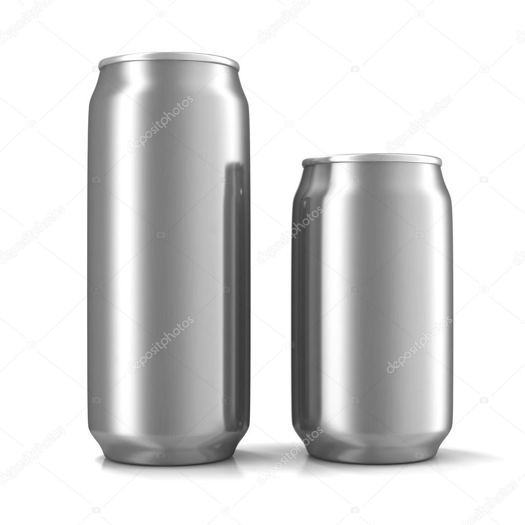 Two blank aluminum cans
