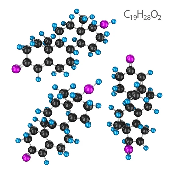 Tesztoszteron molekula készlet — Stock Fotó
