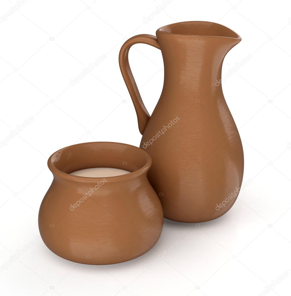 Clay jug and pot