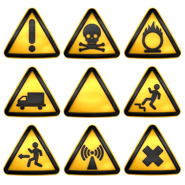 Symbols triangular warning hazard — Stock Photo, Image