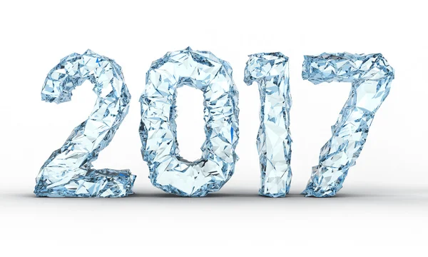 Ice new year number 2017. — Stock Photo, Image