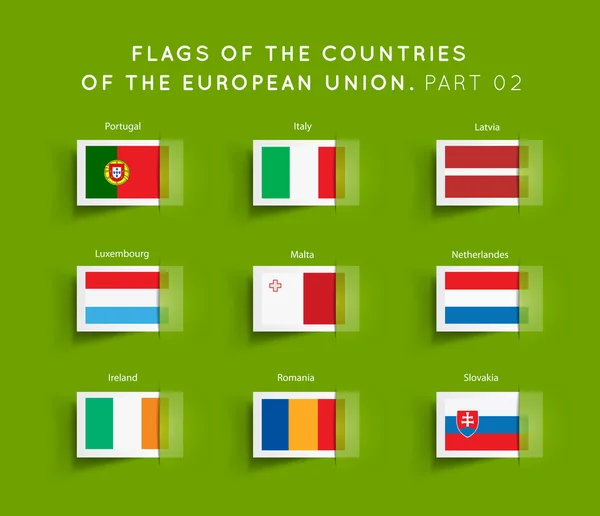 Banderas de los países de la UE — Vector de stock