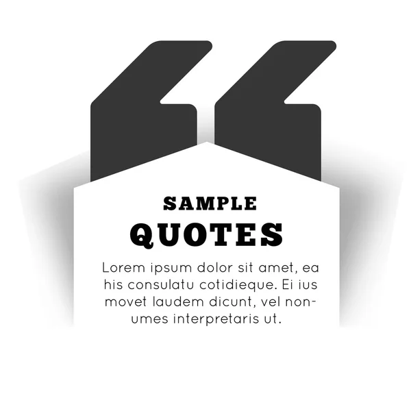 Quote blank template on white background. — Stock Vector