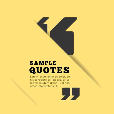 Quote blank template on yellow background. clipart
