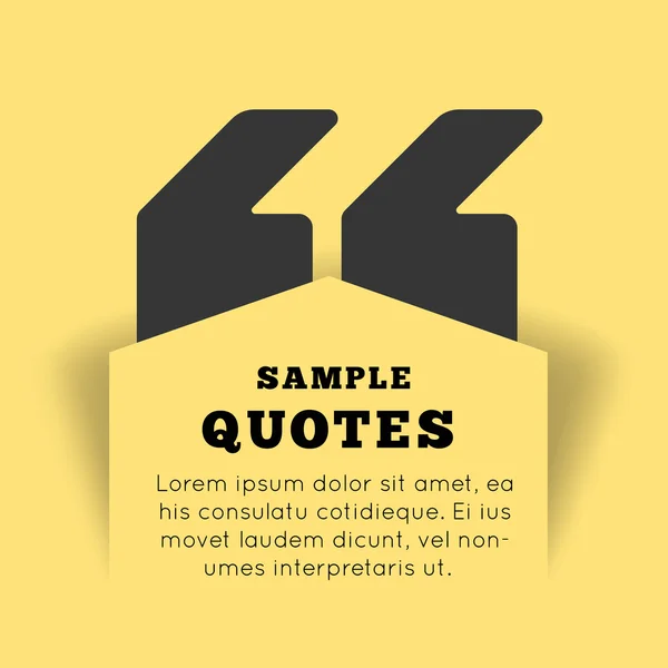 Quote blank template on yellow background. — Stock Vector