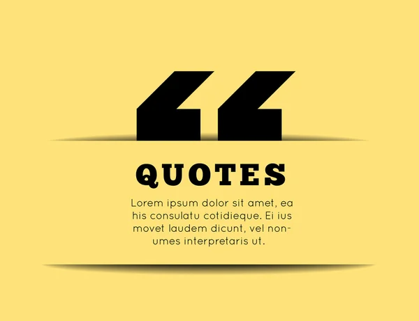 Quote blank template on yellow background. — Stock Vector