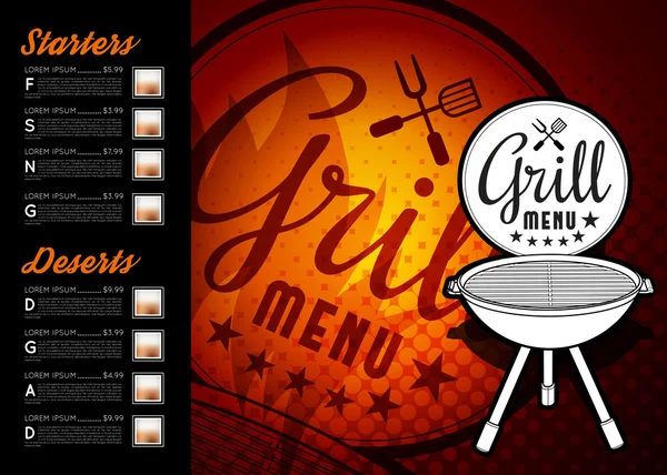 Menu de design para churrasco —  Vetores de Stock