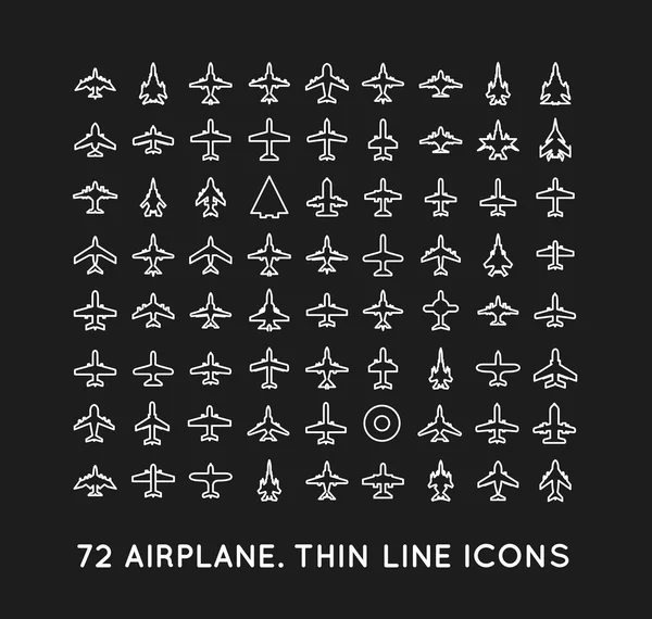 Icônes vectorielles des avions — Image vectorielle