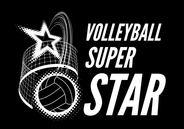 Diseño súper estrella de voleibol — Vector de stock