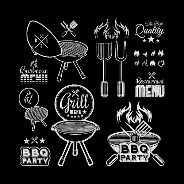Grill grill svarta tavlan — Stockfoto