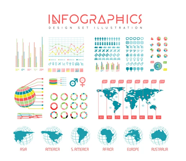 Infographics vector set illustration — Stock Vector