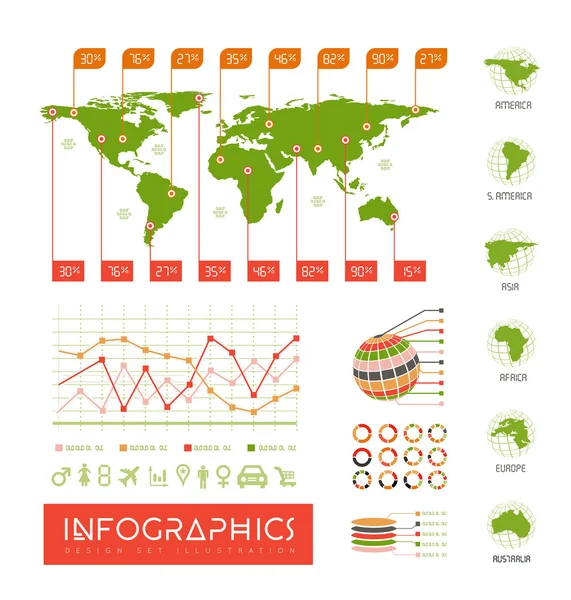 Infografiki wektor zestaw ilustracji — Wektor stockowy