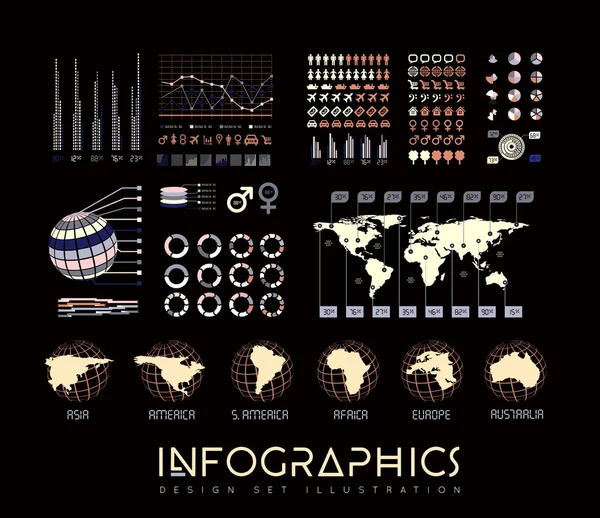 Illustrazione del set di vettori infografici — Vettoriale Stock