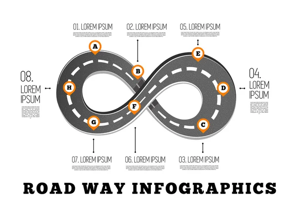 Cesta tak design infografika. — Stockový vektor