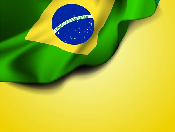 Waving flag of Brazil, South America — Stock Vector