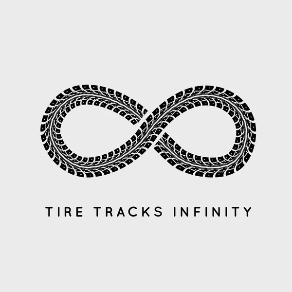 Tire Tracks in Infinity Form — Stock Vector