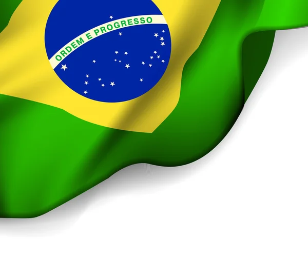 Waving flag of Brazil, South America — Stock Vector