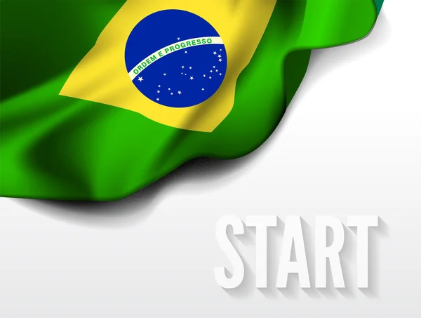 Viftande flagga Brasilien, Sydamerika — Stock vektor