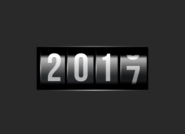 新的一年柜台 2016年与电源按钮 — 图库矢量图片