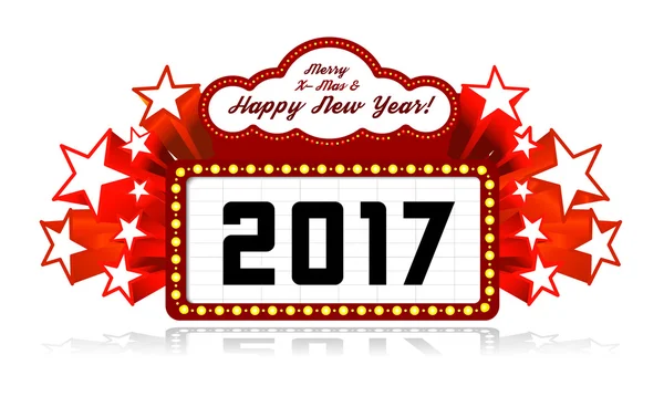 Nieuwjaar lichtkrant 2017 — Stockvector