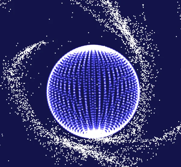 抽象的な 3 d 球スパイラル形状 — ストックベクタ