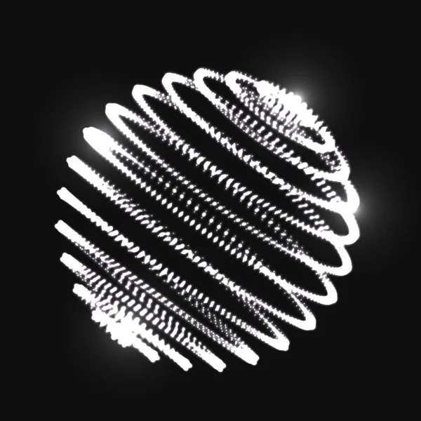 Forma espiral de esfera 3D abstracta — Vector de stock