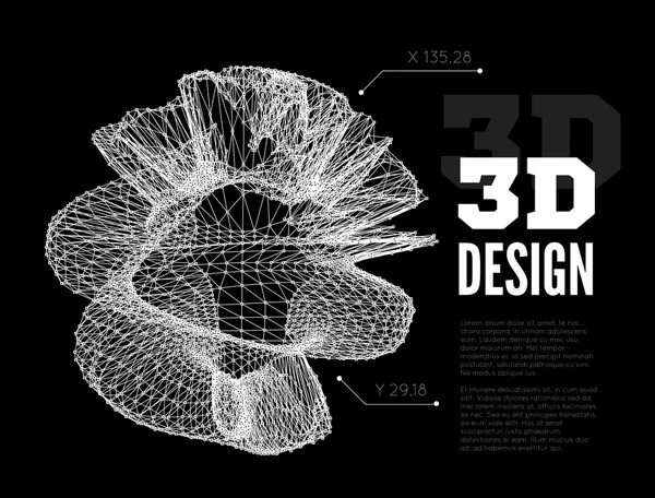 3D ontwerp van het abstracte — Stockvector