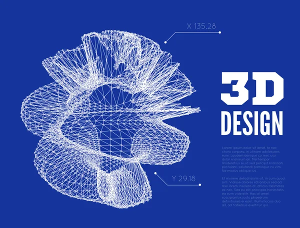 3D ontwerp van het abstracte — Stockvector