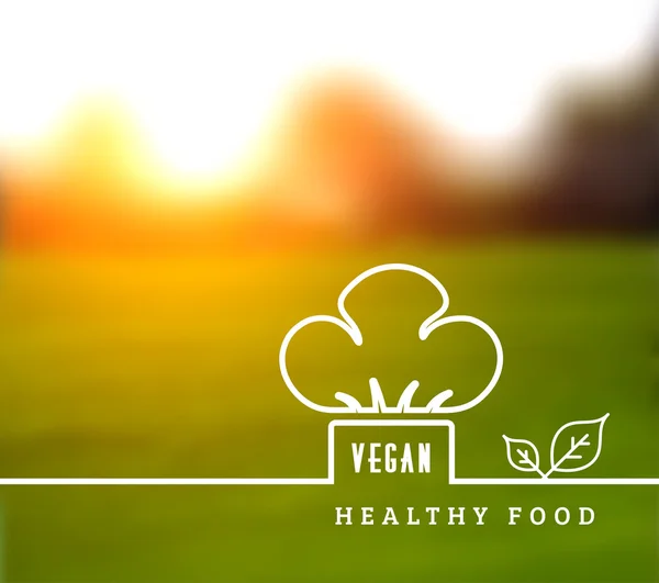 Conceito vetorial de comida natural vegetariana para a saúde —  Vetores de Stock