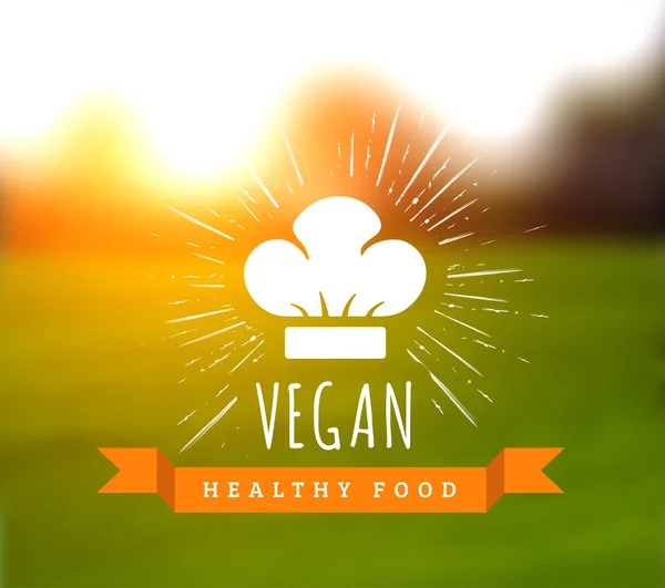Conceito vetorial de comida natural vegetariana para a saúde —  Vetores de Stock
