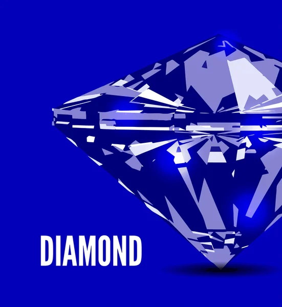 Diamant en vue avant. Illustration vectorielle — Image vectorielle