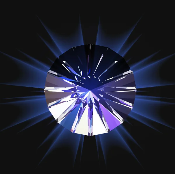 Diamant in bovenaanzicht. Vectorillustratie — Stockvector