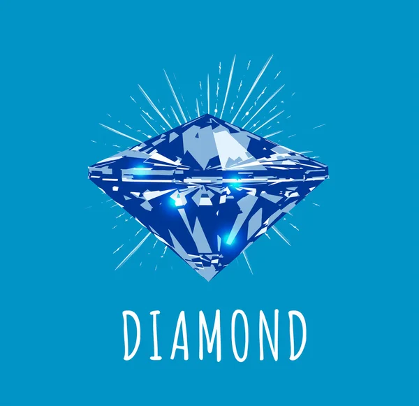 Diamant en vue avant. Illustration vectorielle — Image vectorielle
