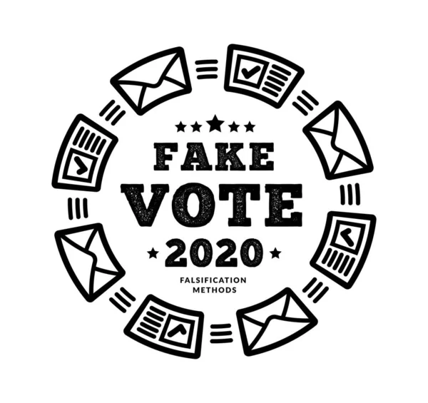 Voto Falso 2020 Metodologia Para Possíveis Fraudes Eleitorais Correio Votação —  Vetores de Stock
