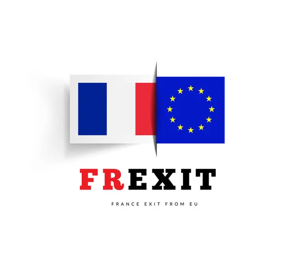 Frexit Σημαία Γαλλίας Και Σημαία Διάνυσμα Του Φορέα Λευκό — Διανυσματικό Αρχείο