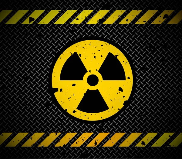 Nuclear Power Sign Vector Illustration Grunge Metal Background — Stock Vector