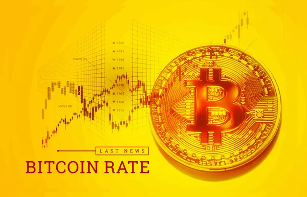 Trading Bitcoin Exchange Growth Bitcoin Rate Cryptocurrency Exchange Quotes Vector — Stock Vector