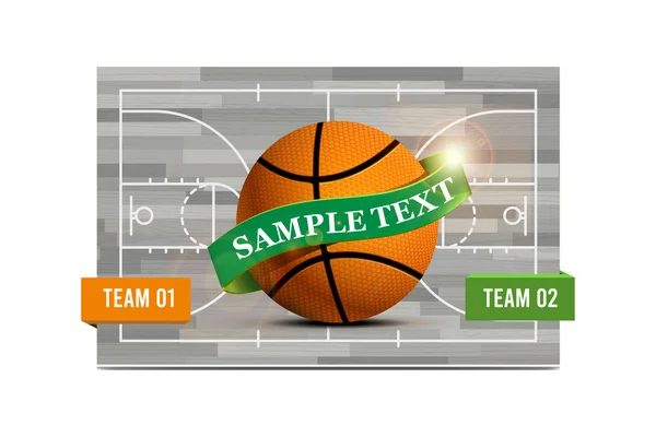 Basketball Field Basketball Ball Vector Illustration Can Used Flyer Poster — Stock Vector