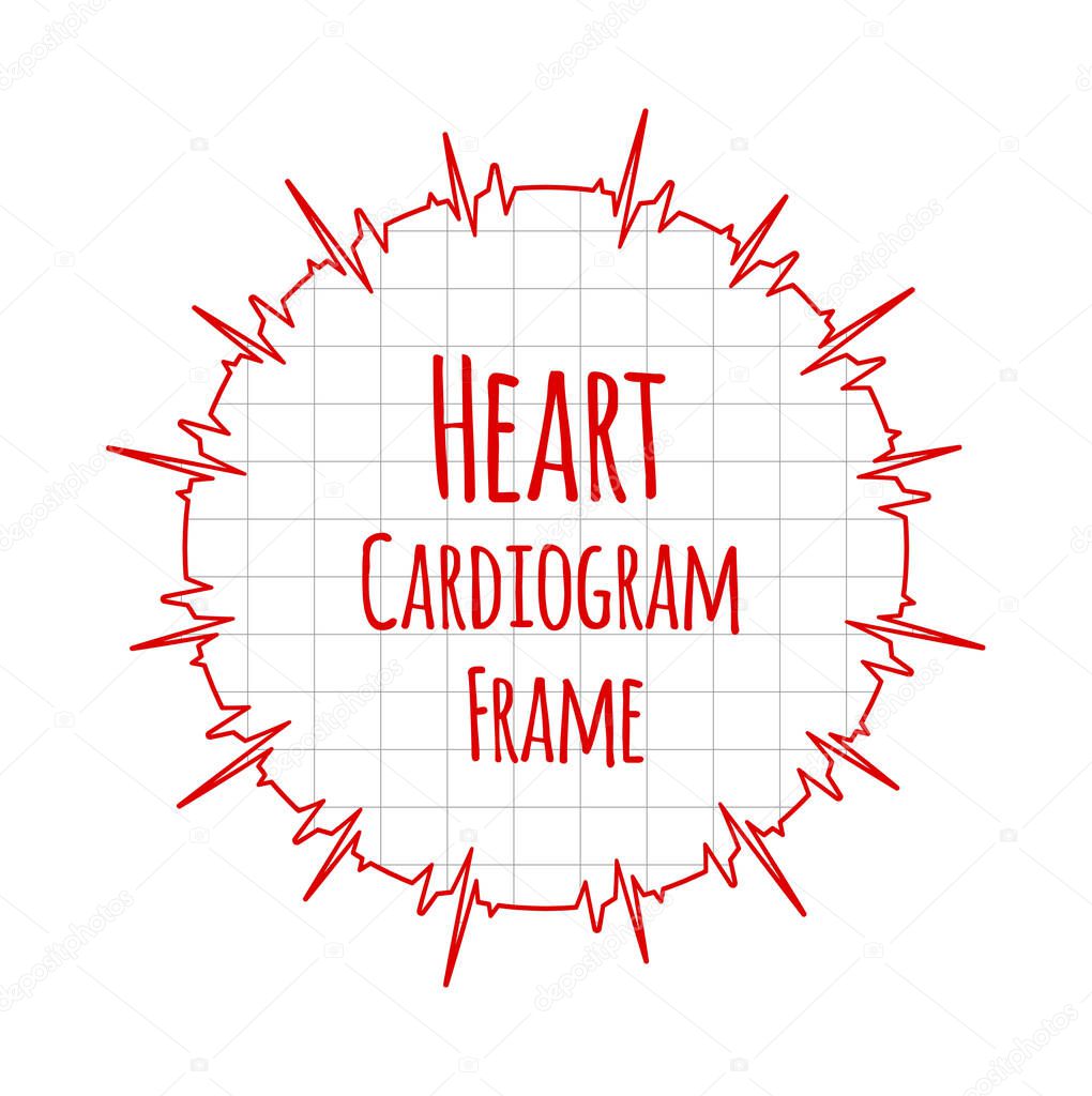 Heart cardiogram pulse bpm. Vector illustration on white