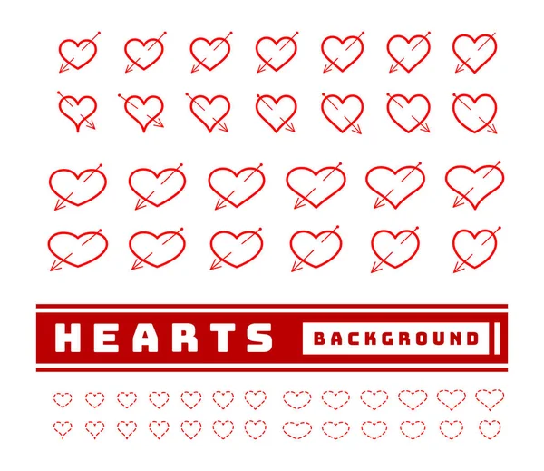 Corazón Con Flechas Set Vector Illusrtraon Sobre Fondo Blanco — Vector de stock