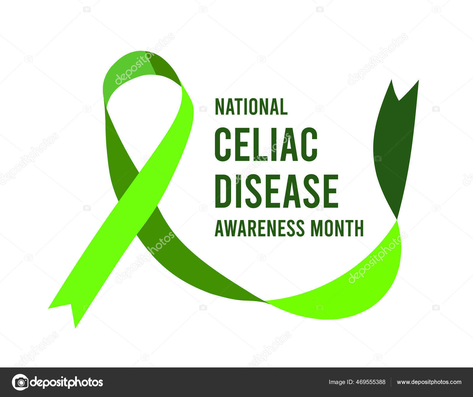 National Celiac Disease Awareness Month Vector Illustration Green