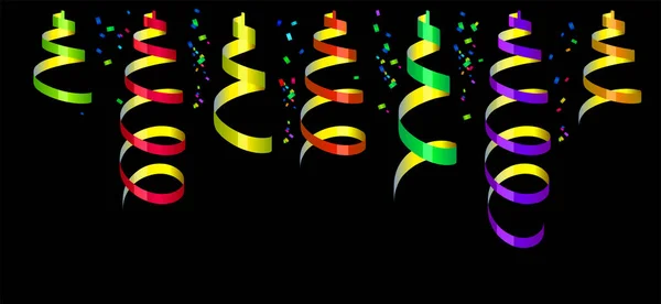 Des Banderoles Des Confettis Fond Vectoriel Coloré — Image vectorielle