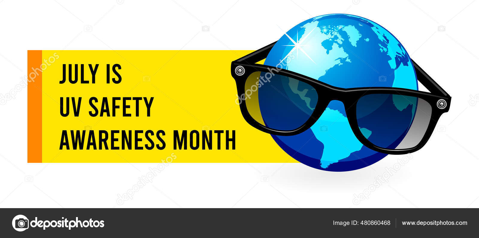 July Safety Awareness Month Vector Illustration Globe Stock Vector