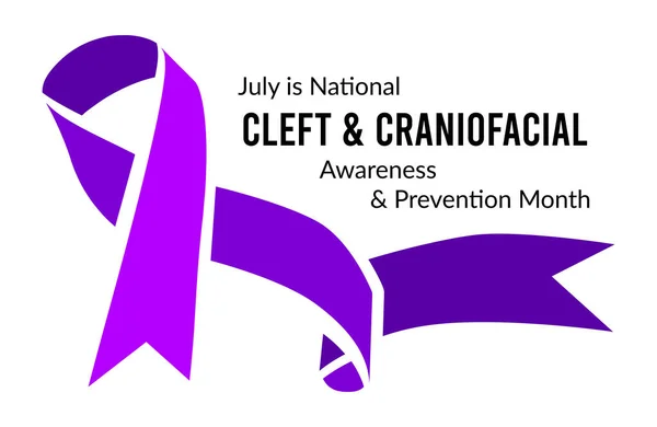 Julho National Cleft Craniofacial Awareness Prevention Month Ilustração Vetorial Com — Vetor de Stock