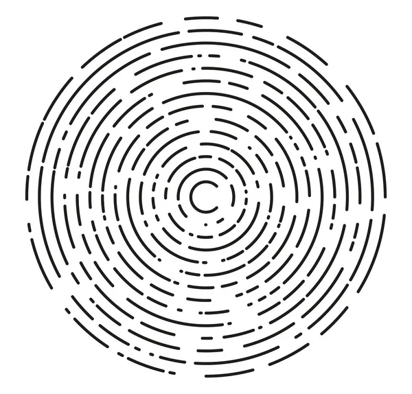 Dashed Spiral Line Vector Illustration Isoalted White Background — Stock Vector