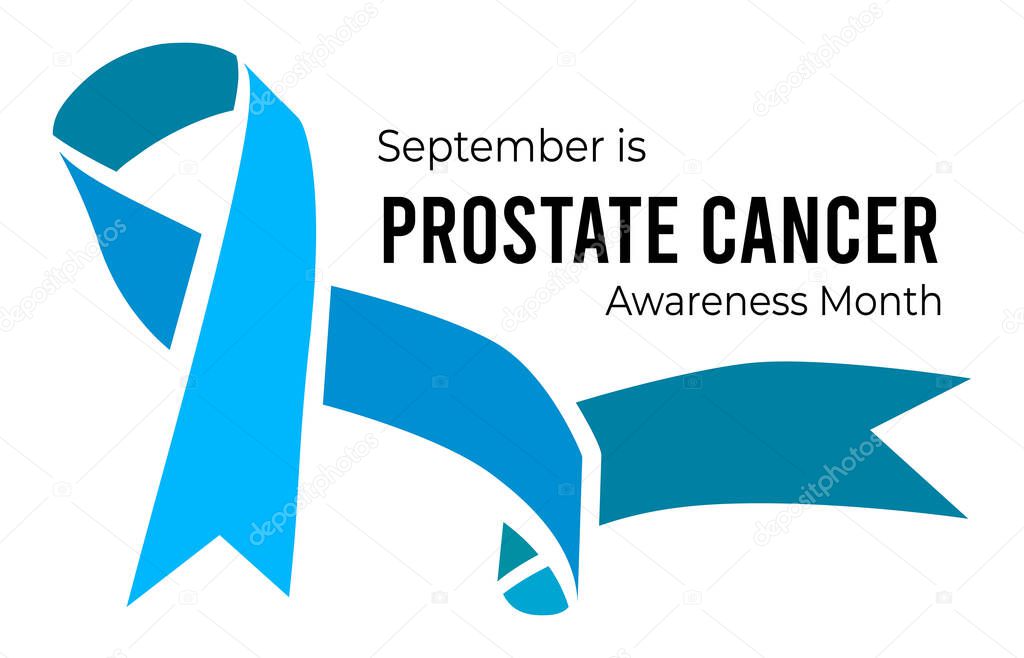 September is Prostate Cancer Awareness Month. Vector illustration with ribbon on white background