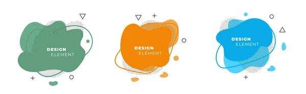 Gekleurde Vloeistofelementen Voor Minimale Banner Logo Etc Set Van Abstracte — Stockvector