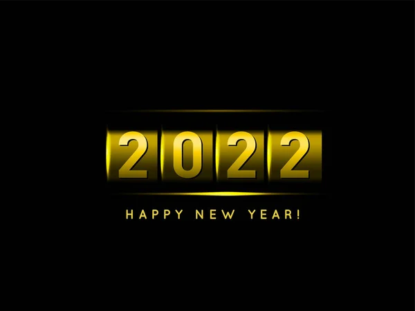 New Year Golden Counter 2022 Illustration Black — Stock Photo, Image